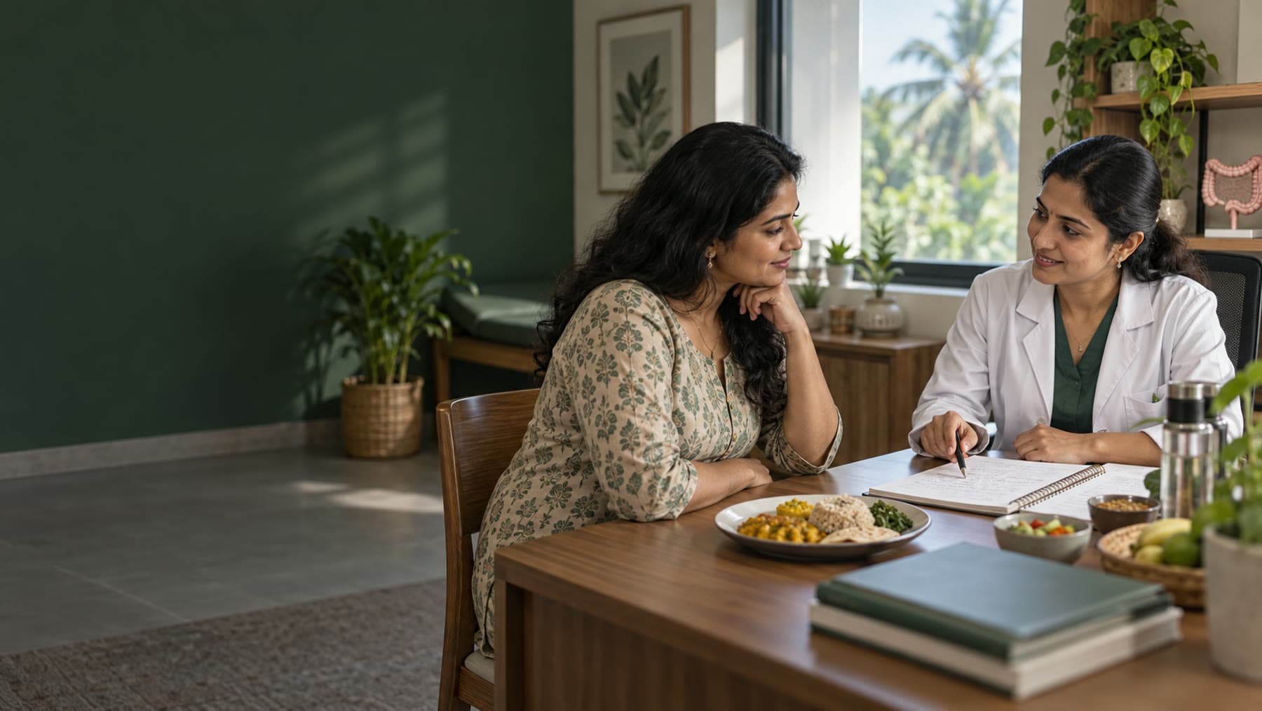 A patient discussing her care plan with a Lyxaa clinician
