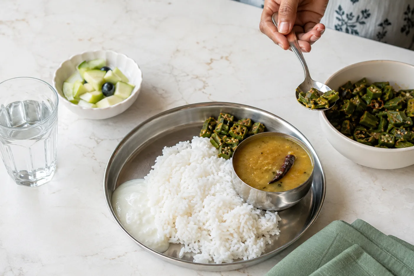Balanced Indian meal prepared as part of practical women's health nutrition support